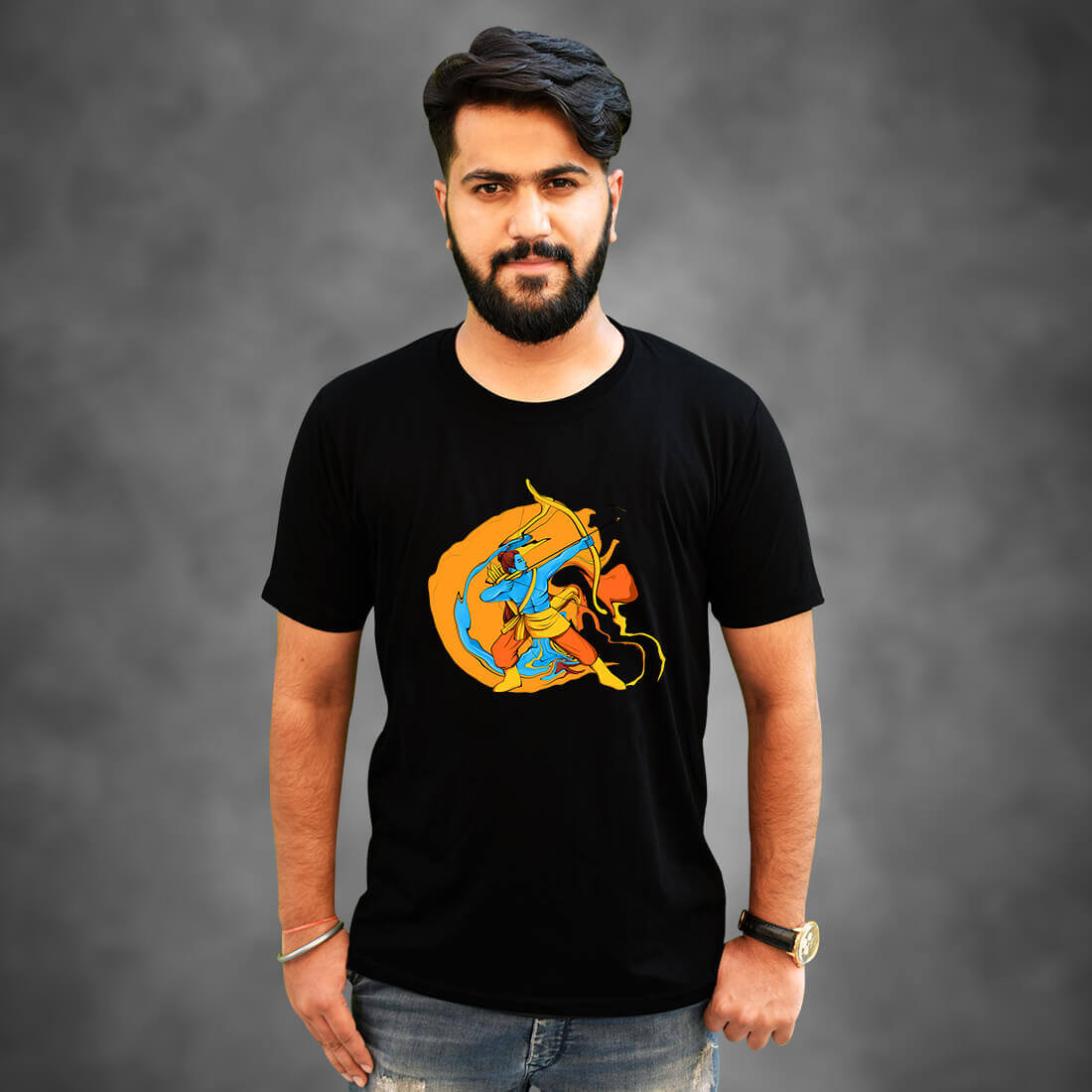 Best lord Ram Black T-Shirt Front and Back