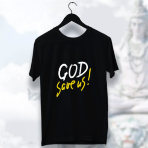 God Save Us Latest Design Quote Black T-shirt For Men