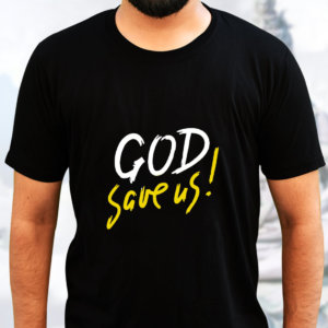 God Save Us Round Neck T-Shirt Black
