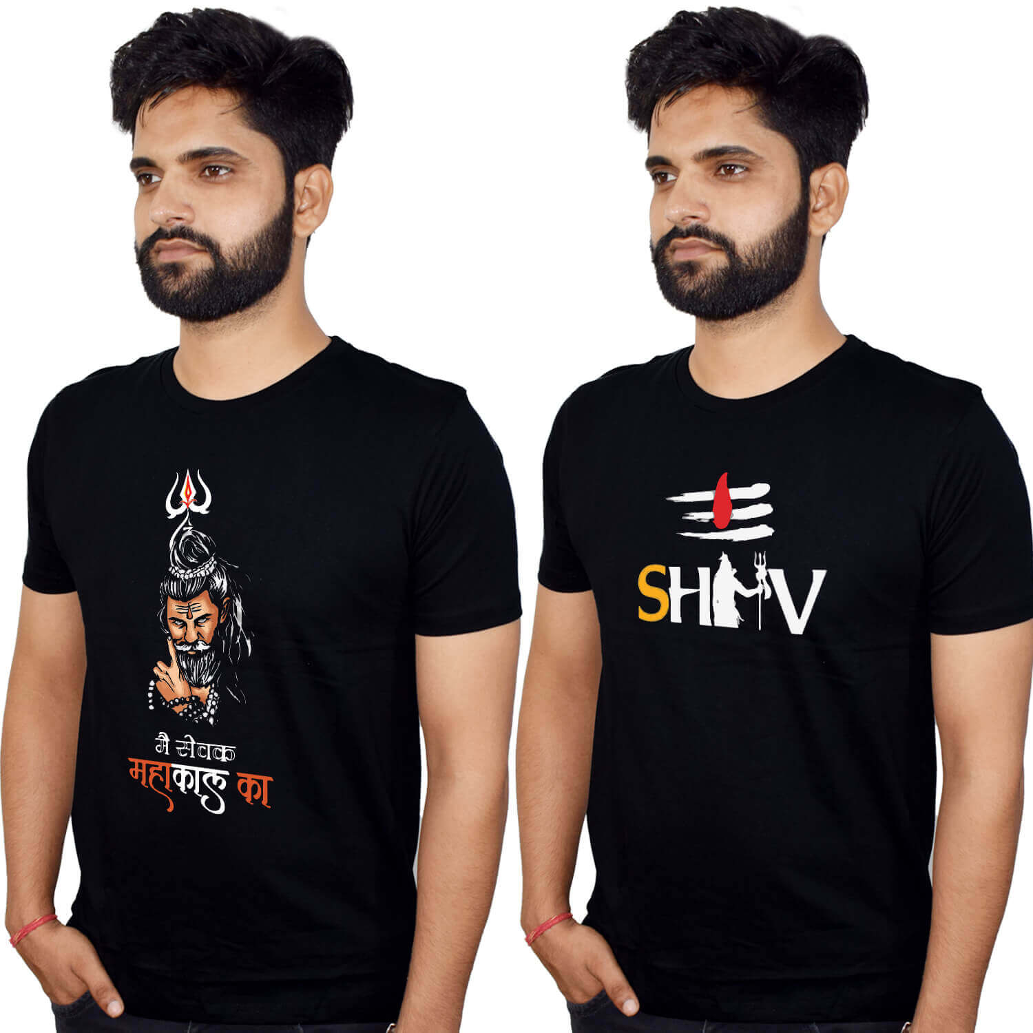 Mahakal & Shiva Tilak Printed T-Shirt Combo