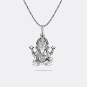 Lord Ganesha Pendant With Silver Chain