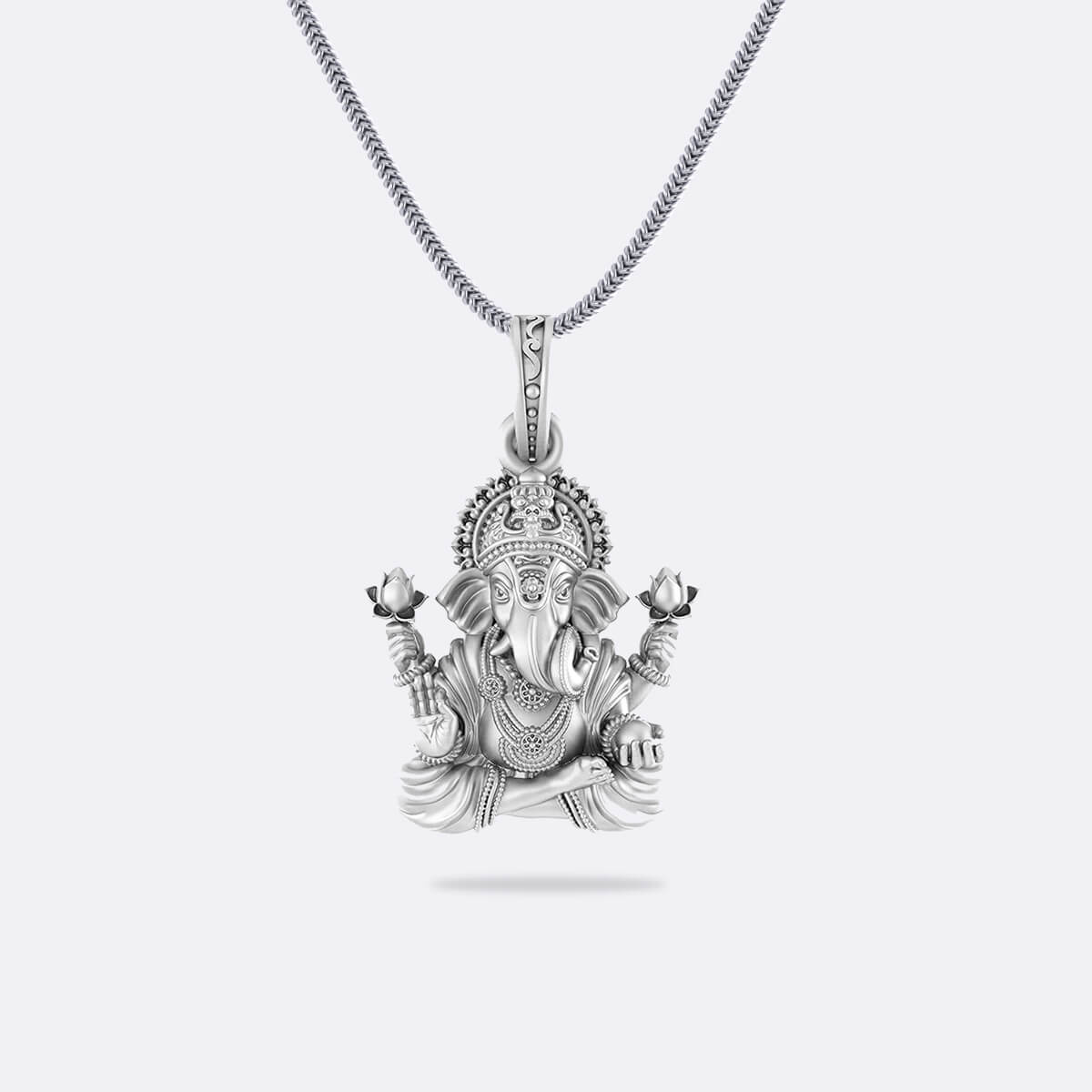 Lord Ganesha Pendant With Silver Chain