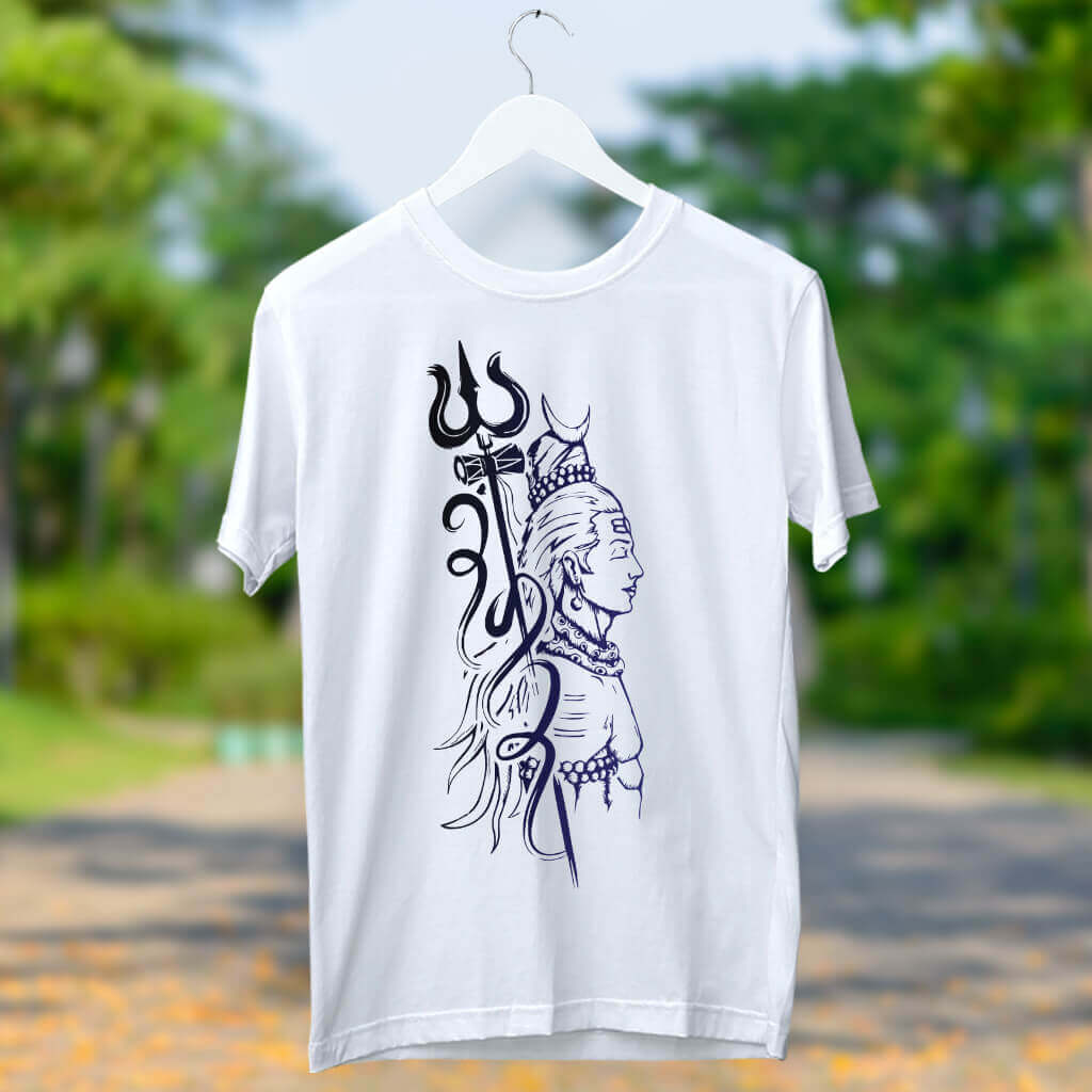 Unique Shiva Street Style Sketch Printed T-Shirt - Buy Spiritual Products