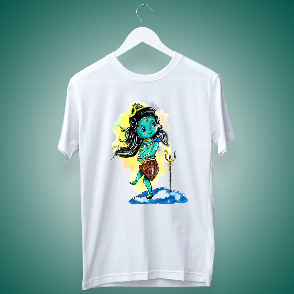 Little Shiva Best Images Printed White T Shirt – Buy Spiritual Products